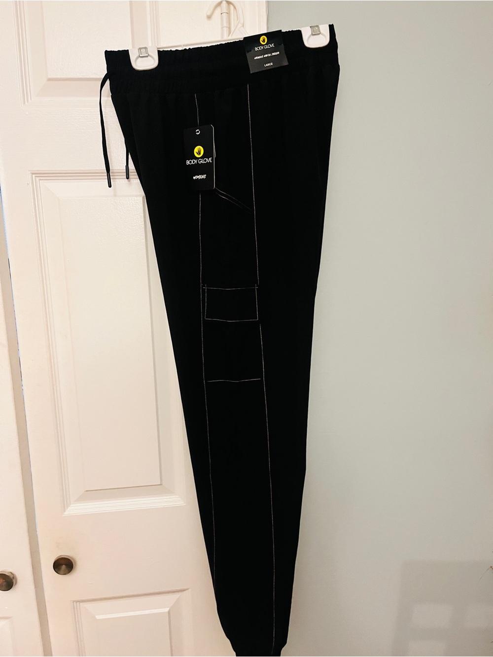 Body Glove Black Cargo Jogger Pants with Drawstring Waist